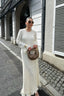 Ruffled Long Sleeve Bodycon Maxi Dress