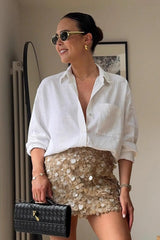 Chic Sequin Slip Mini Skirt