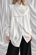 Vintage Asymmetrical Patchwork Blouse