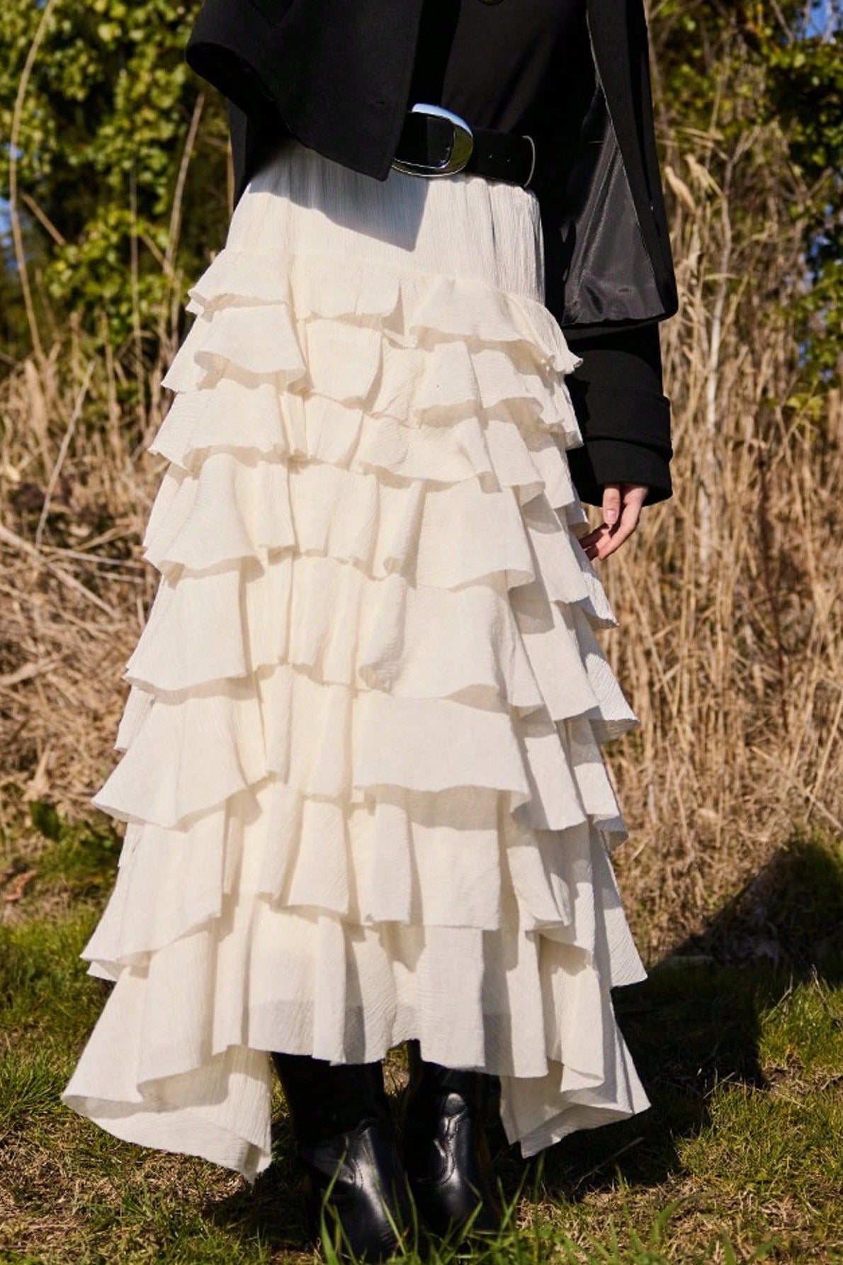 Sweet Tiered Flounce Midi Skirt Secondary image