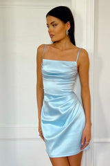 Ruched Satin Slip Birthday Dress