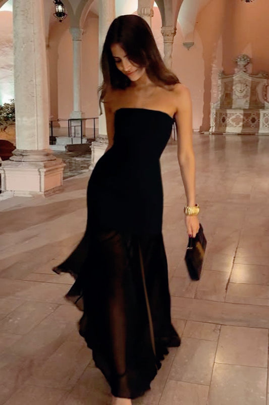 Strapless Sheer Slit Maxi Birthday Dress Secondary image