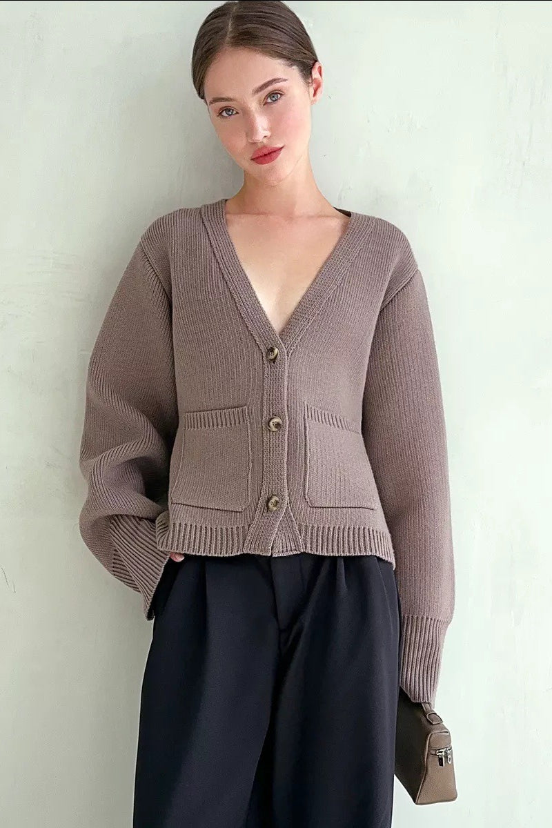 V Neck Pocket Detail Cardigan Secondary image