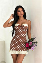 Polka Dot Spaghetti Strap Bodycon Mini Dress