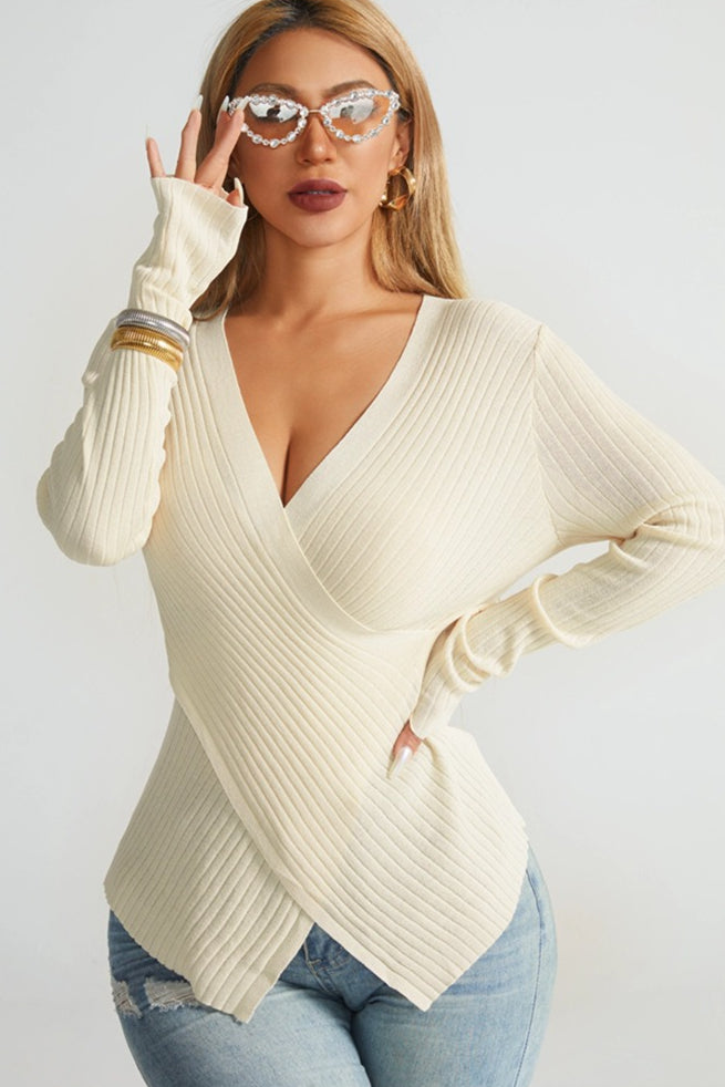 Fall/Winter Asymmetrical Knit Sweater Secondary image