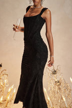 Print Cami Bandeau Backless Mermaid Lace Dress