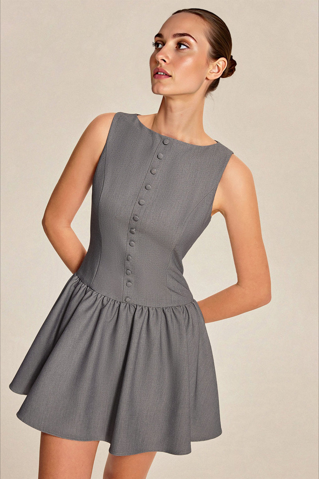 Elegant Ruffle A Line Work Dress