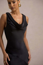 Elegant Luxury Satin Slim Bodycon Mermaid Backless Formal Dress