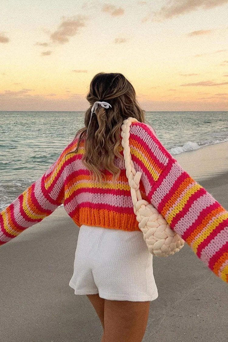 Striped Knit Pullover Sweater Secondary image