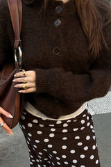 Casual Minimalist Button Front Long Sleeve Coat