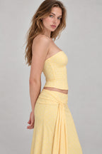 Solid Backless Tie Mermaid Skirt Set