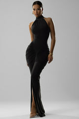 High Slit Strapless Bodycon Work Dress