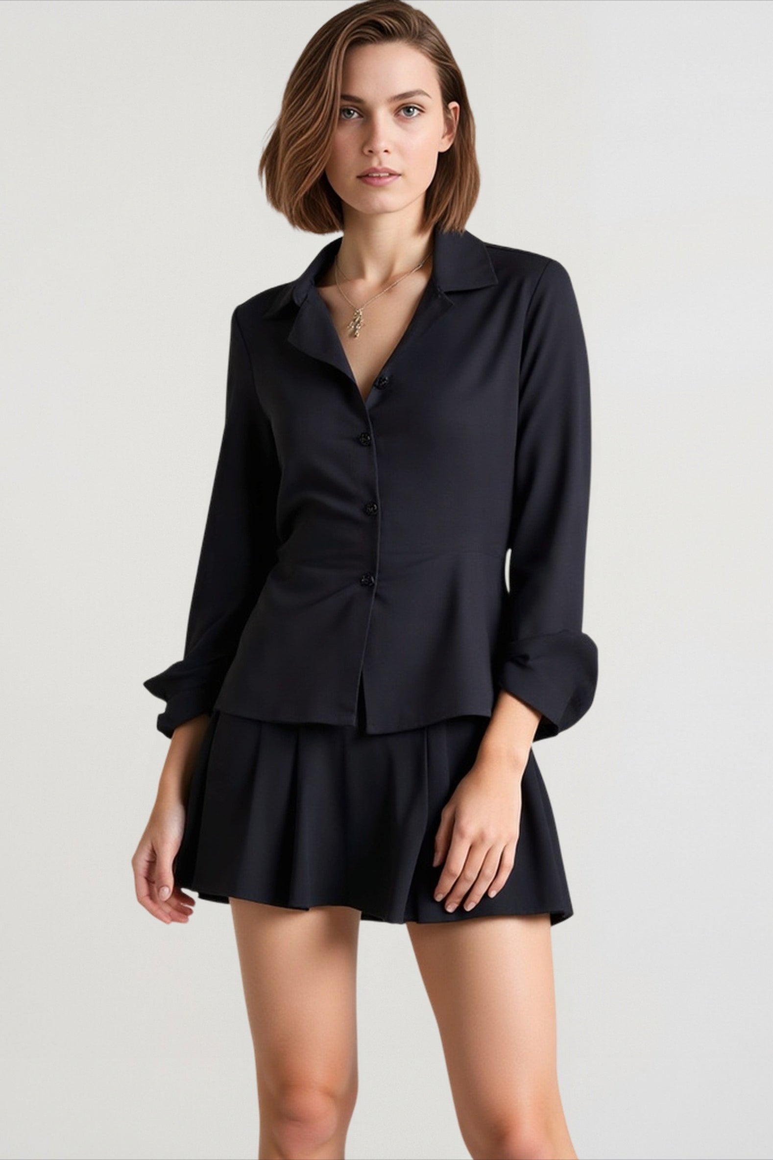 Tailored Collared Button Blouse Main image
