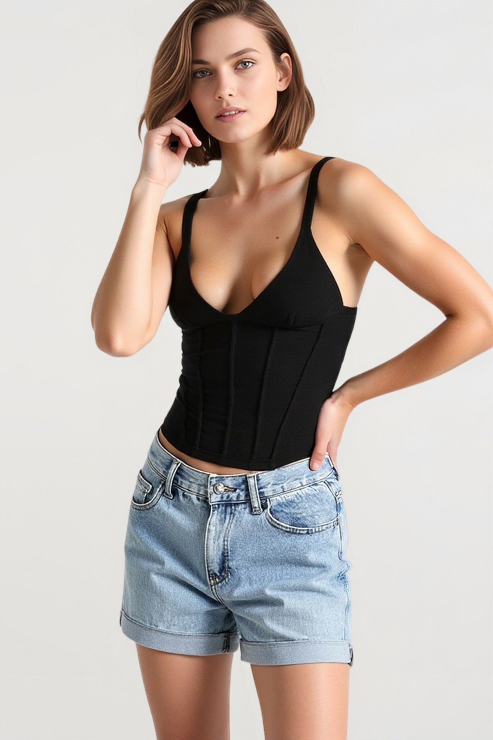 Plunge Waist Cinch Cami Top Secondary image