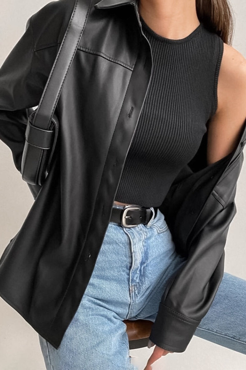 Moto Style Faux Leather Jacket Secondary image