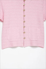 Solid Knit Short Sleeve Cardigan