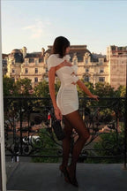 Floral Cut Out Bodycon Mini Graduation Party Dress