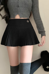Tweed High Waist A line Mini Skirt