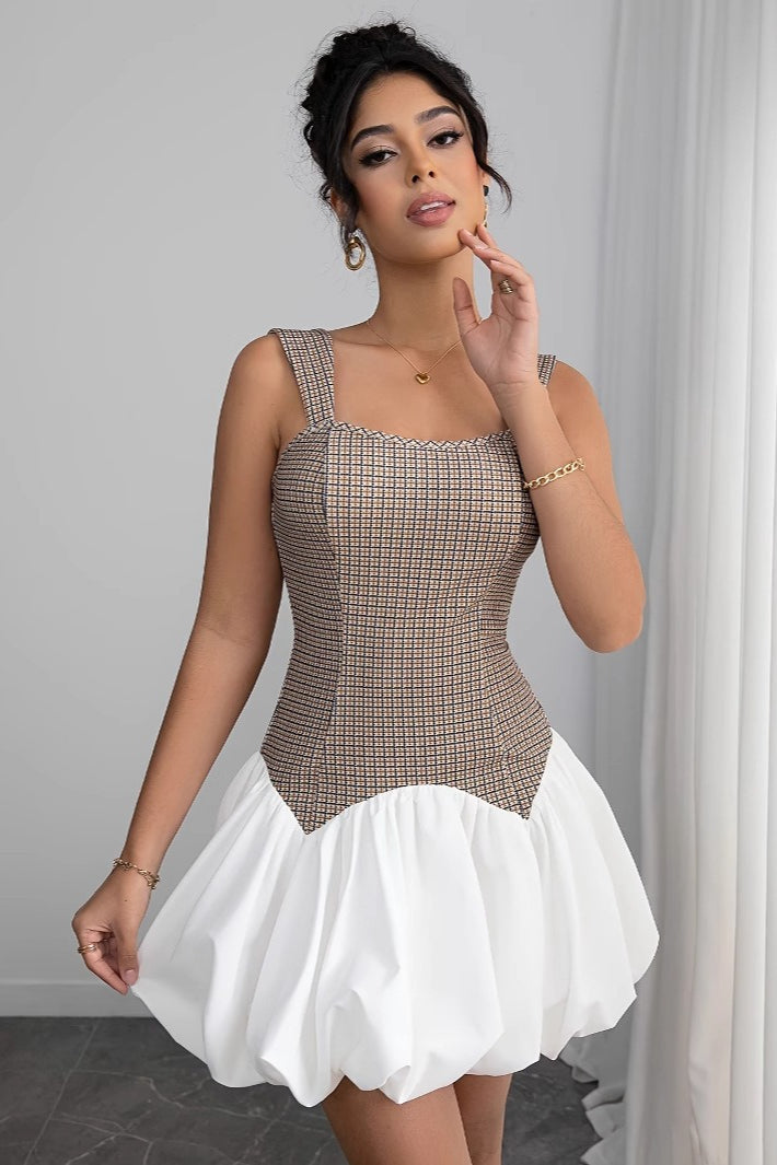 Houndstooth Colorblock Mini Work Dress Main image