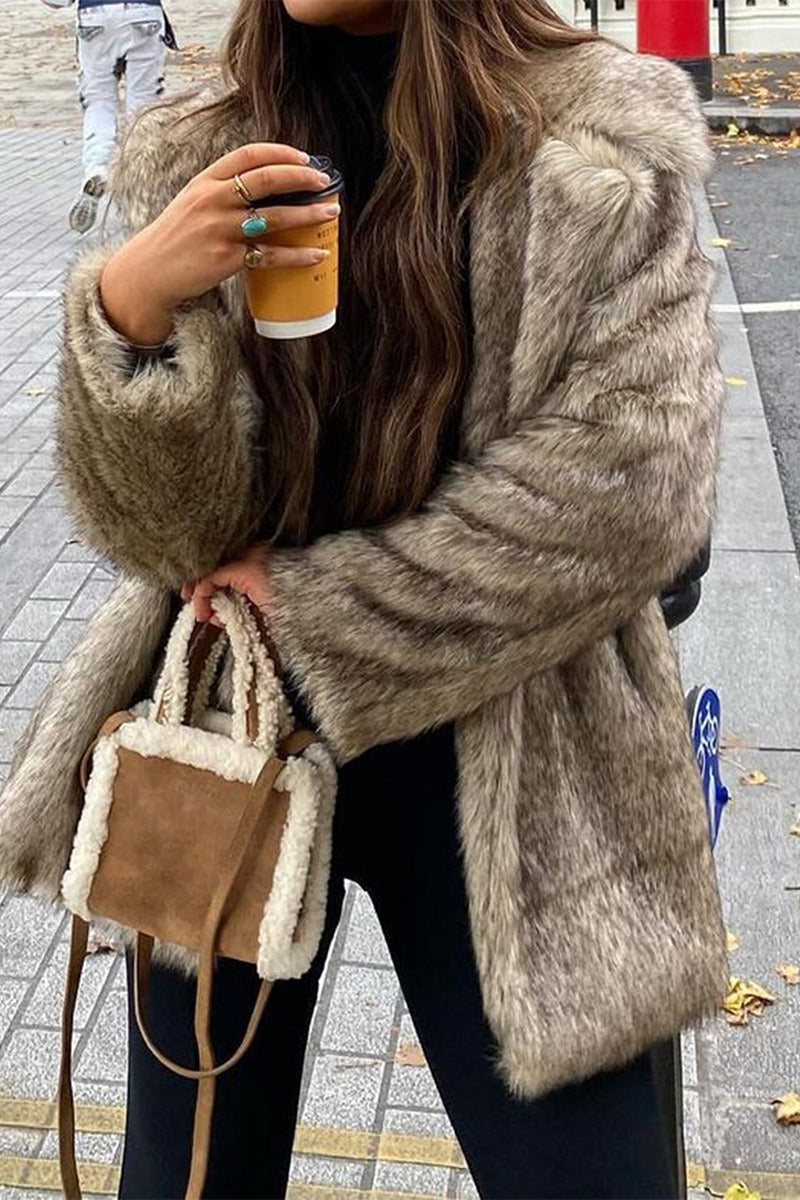 Chic Plush Long Sleeve Coat Secondary image