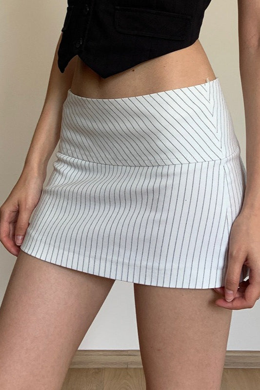 Diagonal Stripe Low Waist Bodycon Mini Skirt Secondary image