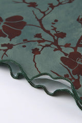 Floral Print Low Waist Color Block A-Line Skirt