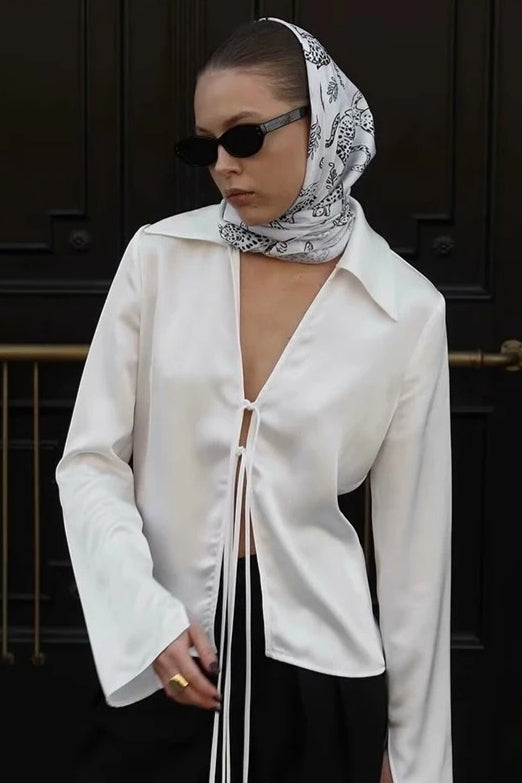 Bow Detail Satin Blouse Main image