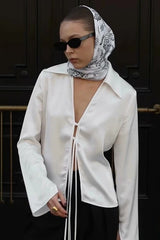 Bow Detail Satin Blouse