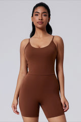 Backless Sexy Slim Butt Lifting Yoga Short Jumpsuit