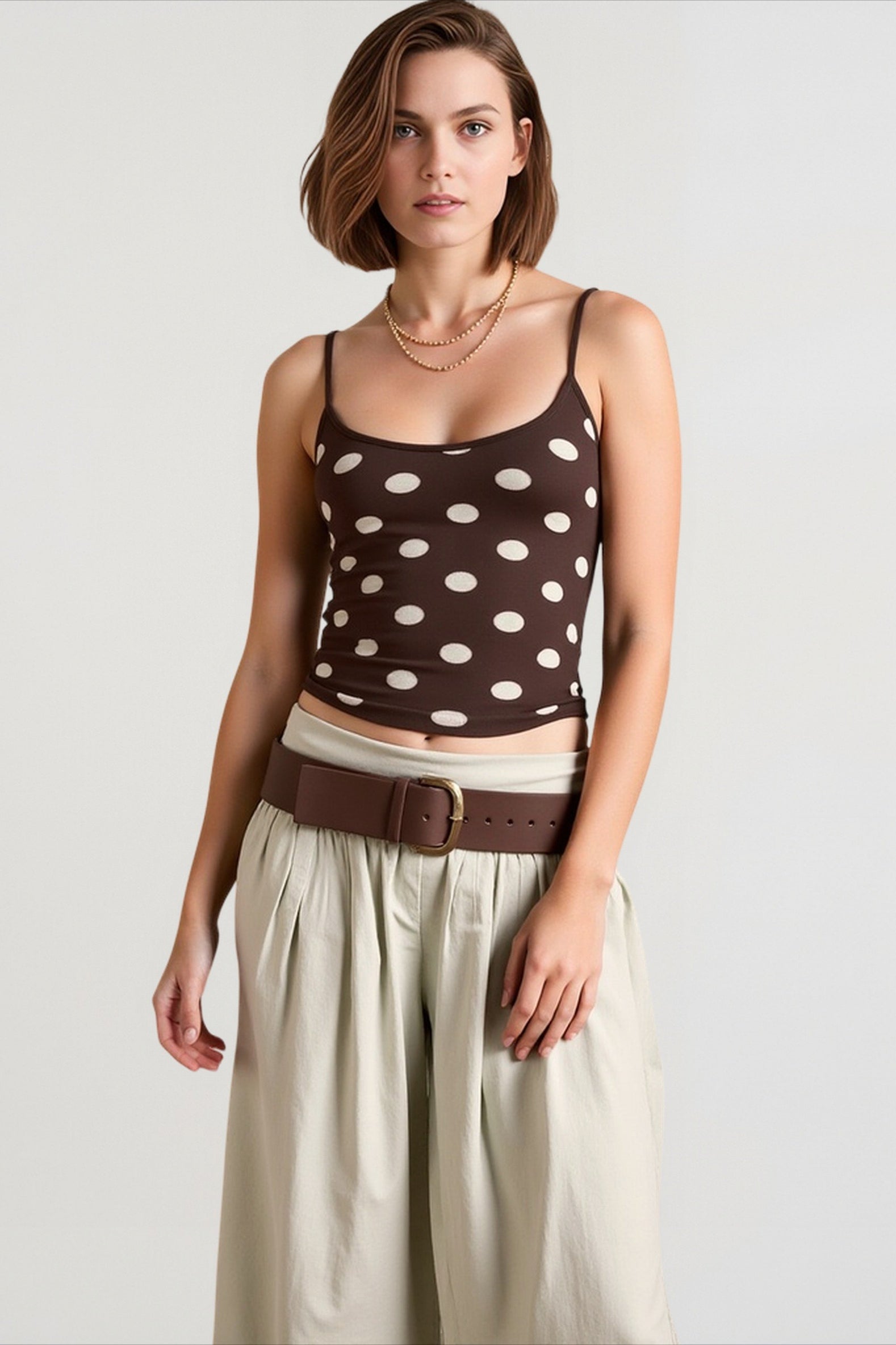 Slim Fit Polka Dot Cami Top Main image
