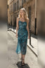 Strap Slim Bodycon Midi Floral Dress