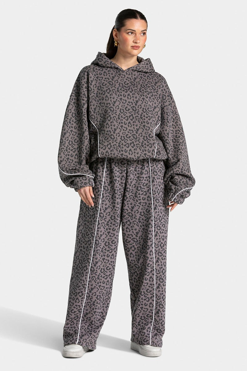Leopard Hooded Activewear Two-Piece Set