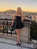 Sequin Panel Bustier Mini Dress