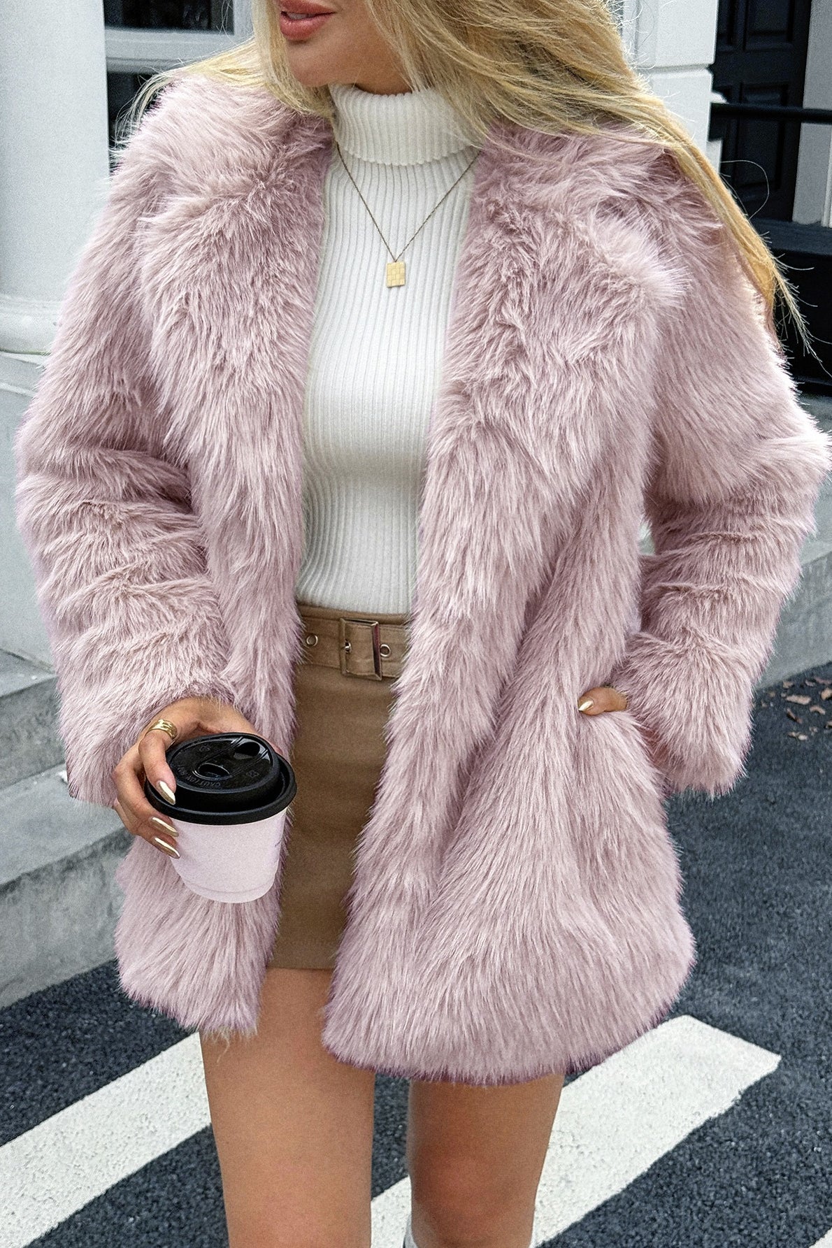 Velvet Touch Plush Elegant Coat Secondary image