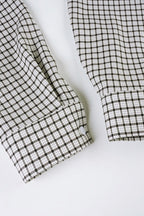 Belted Checkered Long Sleeve Blouse