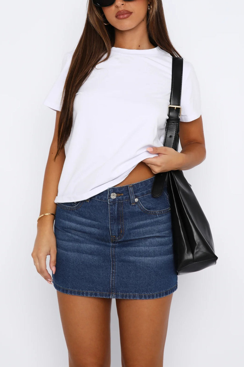 Casual Retro Fitted Denim Mini Skirt