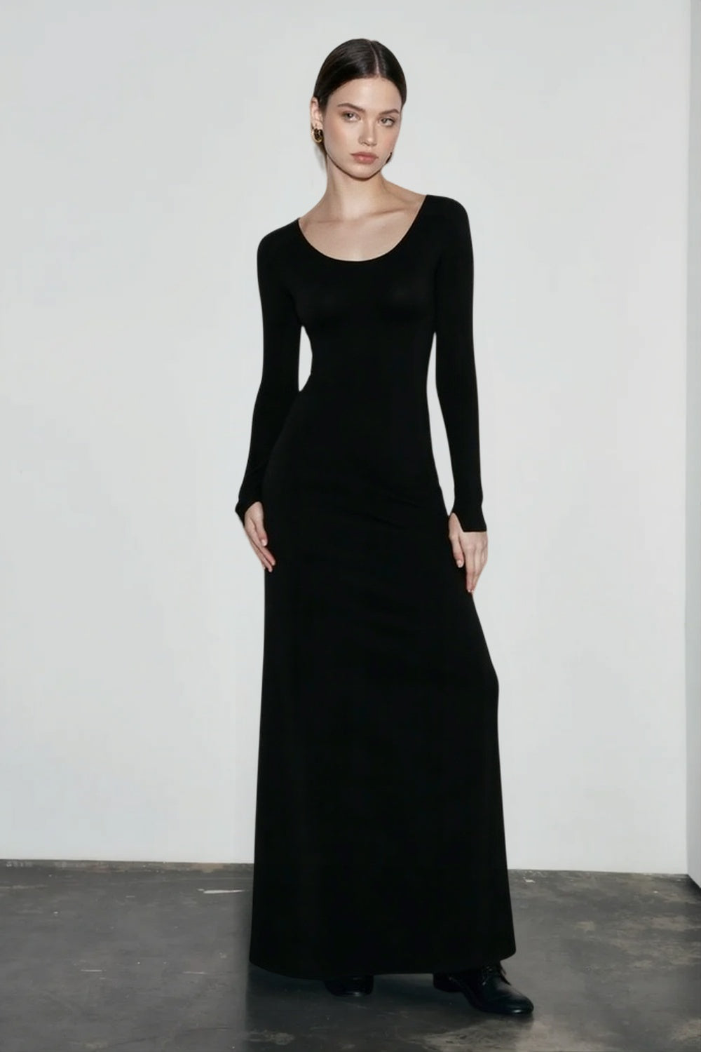 Basics Solid Long Sleeve Bodycon Maxi women Midi Dresses Main image
