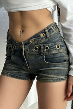 Y2K Hardware Trim Low Rise Shorts