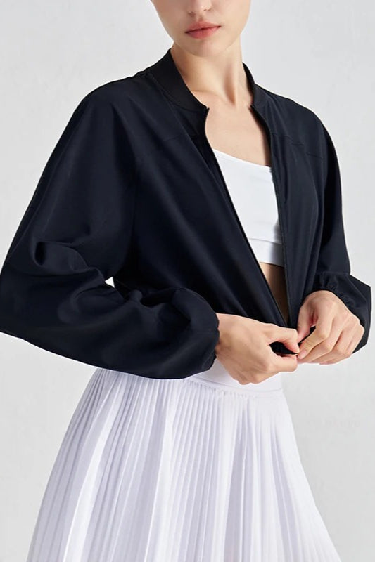 Cropped Zip-Up Athletic Jacket Secondary image