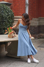 Vintage V-Neck Denim Dress