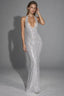 Sequin Deep V-Neck Bodycon Maxi Dress