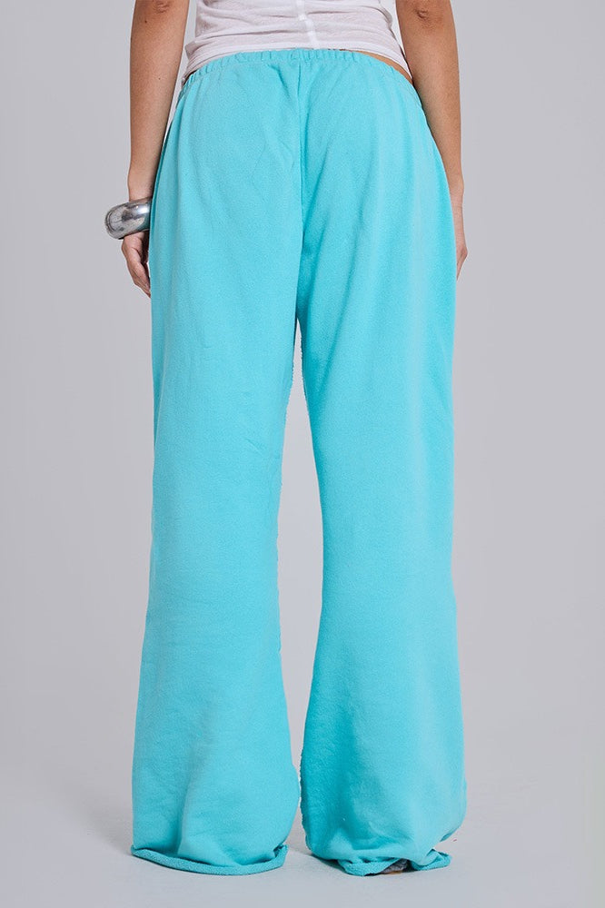 Drawstring Raw Hem Wide Leg Pants