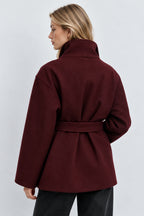Structured Double Faced Wool Midi Coat