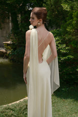 Satin Backless Tie Maxi Birthday Dress