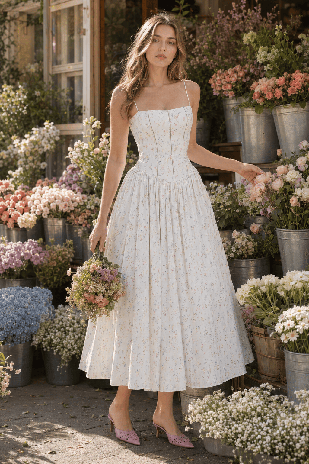 Floral Wrap A-Line Dress