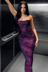 Elegant Print Bodycon Birthday Dress