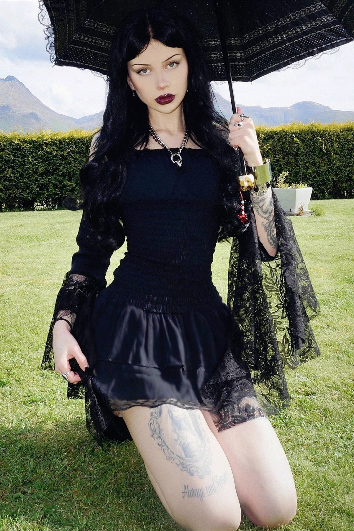 Gothic Lace Bell Sleeve Birthday Dress Secondary image