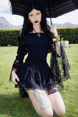 Gothic Lace Bell Sleeve Birthday Dress