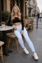 High Waist White Skinny Jeans