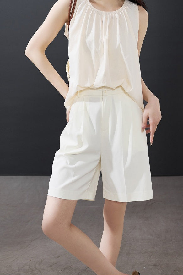 Loose Fit Straight Tailored Casual Shorts